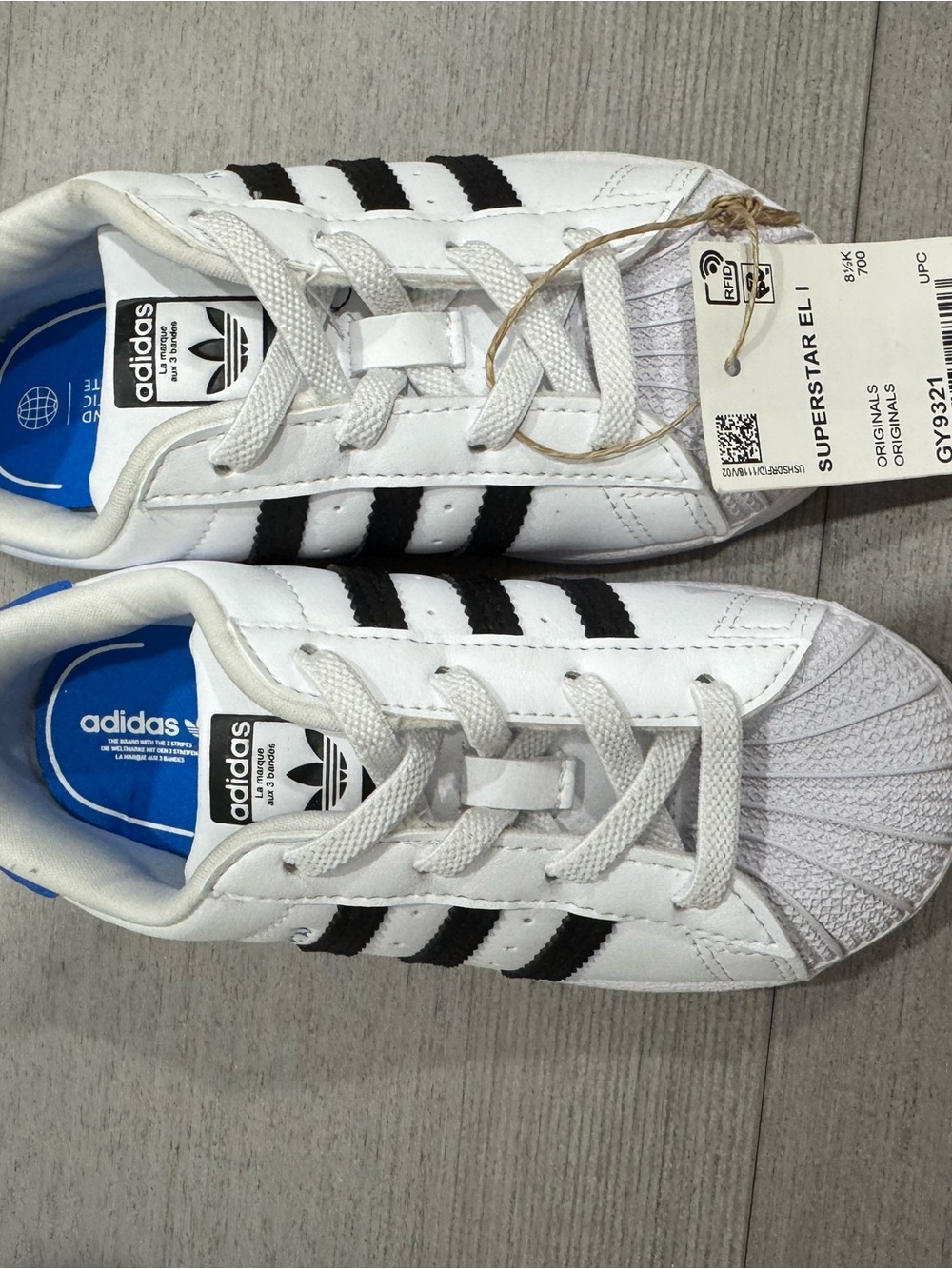 adidas Kids White Sneakers with Black Stripes